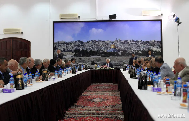 Palestinian President Mahmoud Abbas attends a meeting of the Palestinian leadership in the West Bank city of Ramallah March 31, 2014. U.S. Secretary of State John Kerry broke from his travel schedule for the second time...