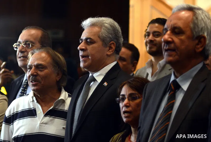 Egyptian leftist leader and presidential candidate Hamdeen Sabbahi speaks during a press conference to unveil his program on April 30, 2014 in Cairo. Sabbahi, who came third in the 2012 election, is seen by supporters as...