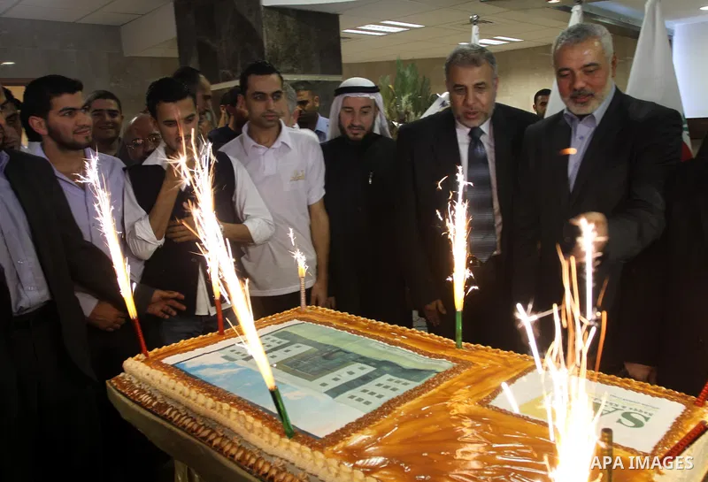 Palestinian Prime Minister Ismail Haniyeh attends a ceremony of opening a new surgery sector at al-Shifa hospital, in Gaza City on May 15, 2014. Photo by Mohammed Asad