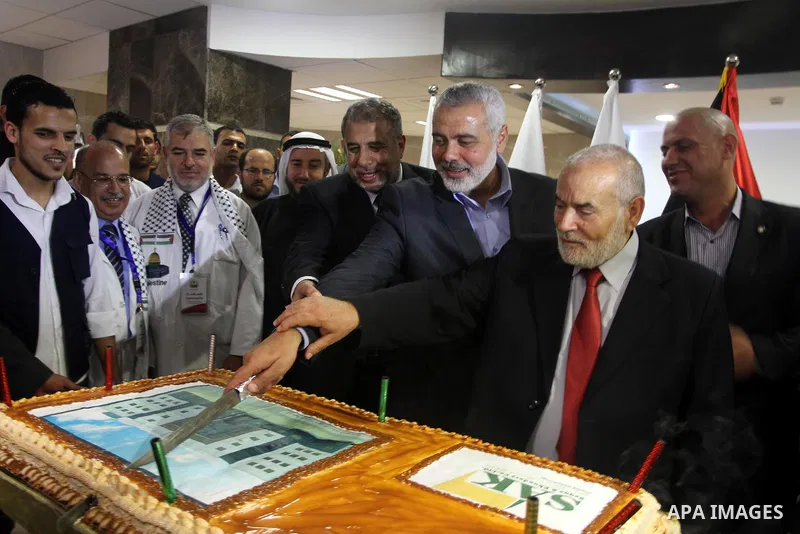 Palestinian Prime Minister Ismail Haniyeh attends a ceremony of opening a new surgery sector at al-Shifa hospital, in Gaza City on May 15, 2014. Photo by Mohammed Asad