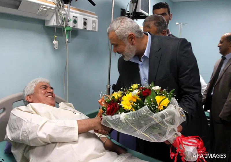 Palestinian Prime Minister Ismail Haniyeh attends a ceremony of opening a new surgery sector at al-Shifa hospital, in Gaza City on May 15, 2014. Photo by Mohammed Asad
