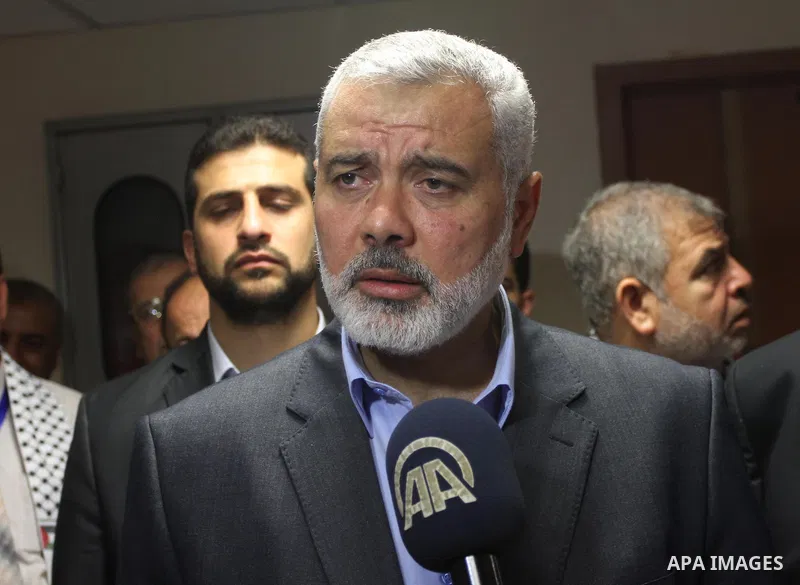 Palestinian Prime Minister Ismail Haniyeh attends a ceremony of opening a new surgery sector at al-Shifa hospital, in Gaza City on May 15, 2014. Photo by Mohammed Asad