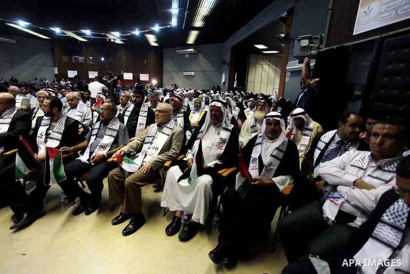 Palestinians attend the eighth National conference to maintain the Palestinian rights and constants, in Gaza City on May, 20, 2014. Photo by Ashraf Amra