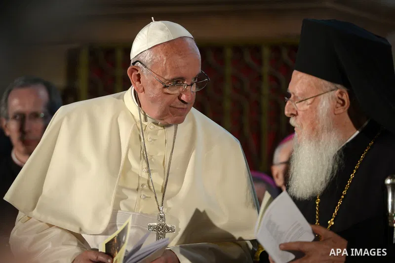 Pope Francis prays at the Church of the Holy Sepulchre in the Old City of Jerusalem on May 25, 2014. In his first Middle East tour since his anointment in 2013, Pope Francis held a historic prayer service with the Ecumen...