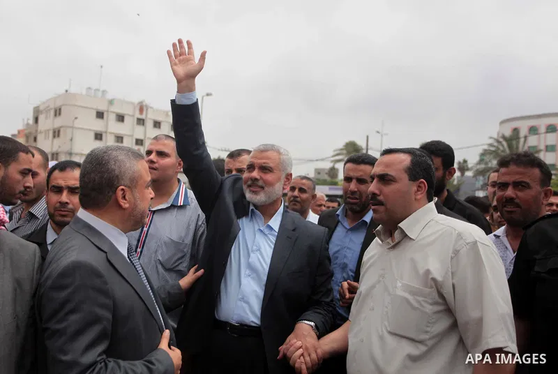 Palestinian Prime Minister in Gaza strip, Ismail Haniyeh attends the opening of the projects in Gaza city, on May 28, 2014. Photo by Ashraf Amra