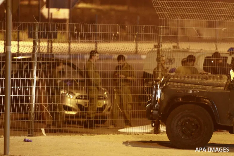 Israeli security forces stand guard at the Zaatara checkpoint after killed a Palestinian man, in the northern West Bank city of Nablus, on June 03, 2014. An Israeli army spokeswoman confirmed the incident, saying that a...
