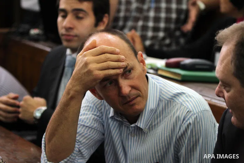 Andrew Greste, brother of Australian Al Jazeera journalist Peter Greste attends the sentencing session at a courtroom in Cairo, Egypt, 23 June 2014. Three Al Jazeera journalists were jailed for seven years in Egypt on Mo...
