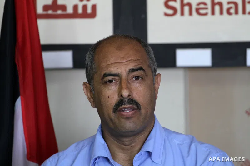 Former head of the union staff in Gaza, Mohammed Siam speaks during a press conference in Gaza city, on June 25, 2014. Photo by Mohammed Asad