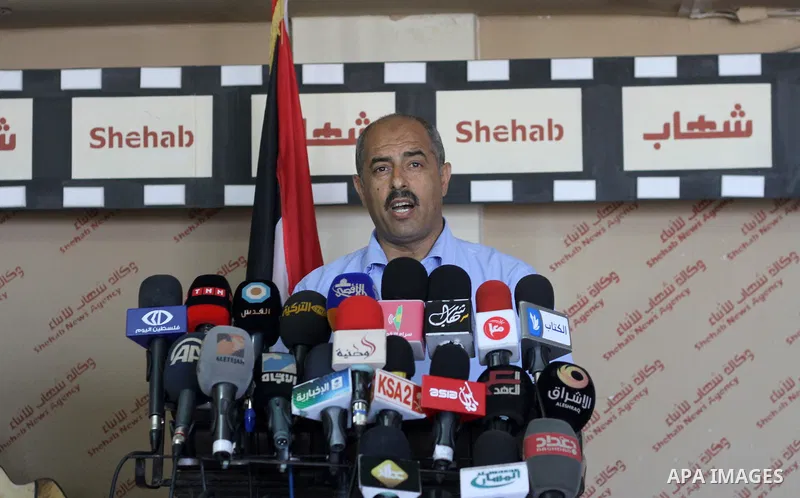Former head of the union staff in Gaza, Mohammed Siam speaks during a press conference in Gaza city, on June 25, 2014. Photo by Mohammed Asad