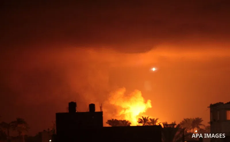 A ball of fire is seen following an Israel airstrike in Rafah, southern Gaza, on July 1, 2014. Israeli warplanes launched in the early morning hours of Tuesday, dozens of airstrikes on different targets in the Gaza Strip...