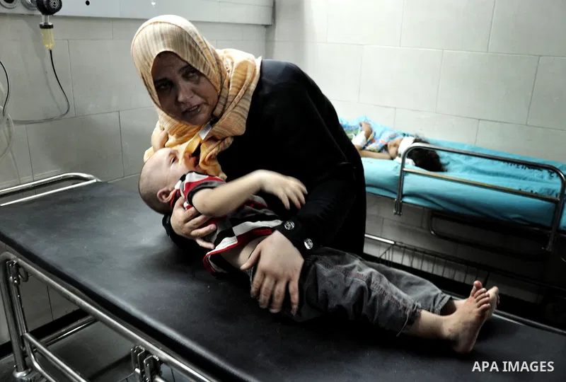 A Palestinian Child receiving treatment in Shifa hospital in Gaza City, on July 29, 2014. Israel's military pounded targets in the Gaza Strip on Tuesday after Prime Minister Benjamin Netanyahu said his country needed to...