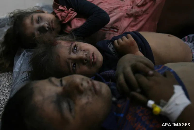 Injured Palestinian children receive medical treatment at al-Najar hospital in Rafah in the southern of Gaza strip, following an Israeli military strike on August 1, 2014. Egypt told Palestinian officials it is delaying...