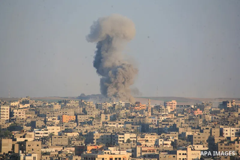 Smoke rises during an Israeli offensive in the east of Gaza City August 03, 2014. Israeli ground troops withdrew from the Gaza Strip, but airstrikes continued, killing at least 15 Palestinians. The Palestinian death toll...