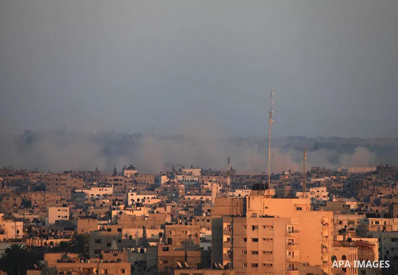 Smoke rises during an Israeli offensive in the east of Gaza City August 03, 2014. Israeli ground troops withdrew from the Gaza Strip, but airstrikes continued, killing at least 15 Palestinians. The Palestinian death toll...