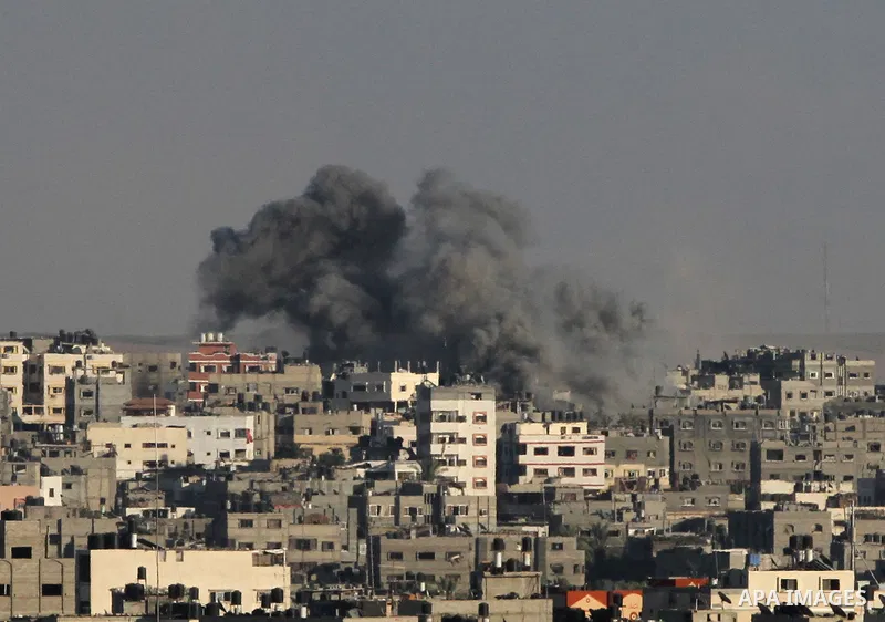 Smoke rises during an Israeli offensive in the east of Gaza City August 03, 2014. Israeli ground troops withdrew from the Gaza Strip, but airstrikes continued, killing at least 15 Palestinians. The Palestinian death toll...