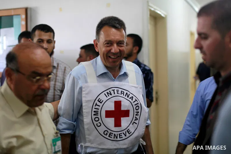 The President of the International Committee of the Red Cross (ICRC), Peter Maurer, visits Al-Shifa Hospital in Gaza City on Aug 05, 2014. ICRC spokesman in Gaza Nasser al-Naggar said Maurer would start his tour by visit...
