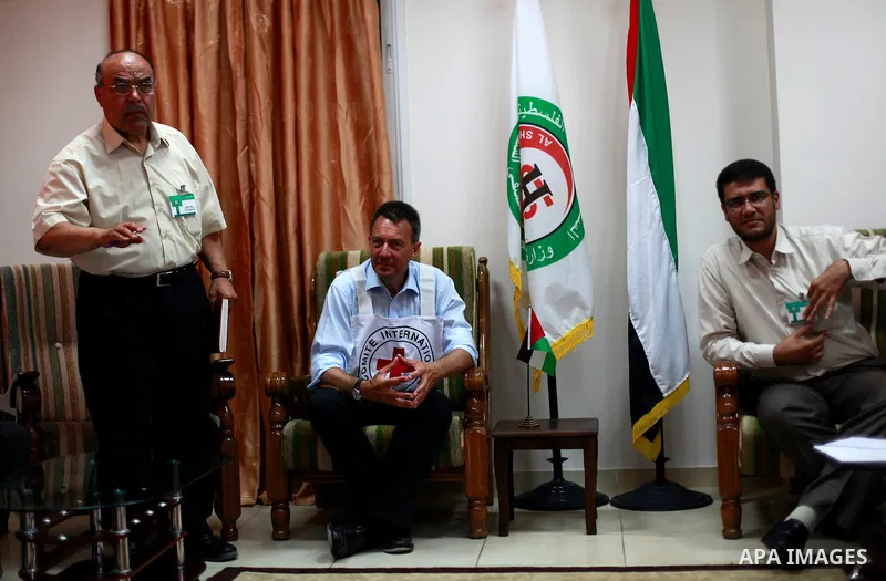 The President of the International Committee of the Red Cross (ICRC), Peter Maurer, visits Al-Shifa Hospital in Gaza City on Aug 05, 2014. ICRC spokesman in Gaza Nasser al-Naggar said Maurer would start his tour by visit...