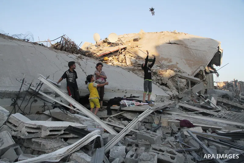 The ruins of destroyed houses are seen in the Shejaia neighbourhood, which witnesses said was heavily hit by Israeli shelling and air strikes during the Israeli offensive, in the east of Gaza City August 5, 2014. Israel...
