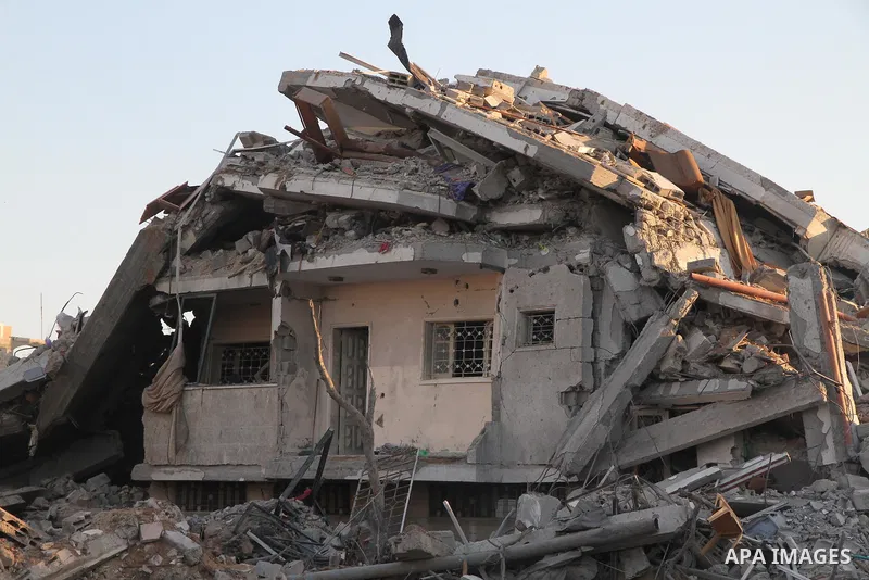 The ruins of destroyed houses are seen in the Shejaia neighbourhood, which witnesses said was heavily hit by Israeli shelling and air strikes during the Israeli offensive, in the east of Gaza City August 5, 2014. Israel...