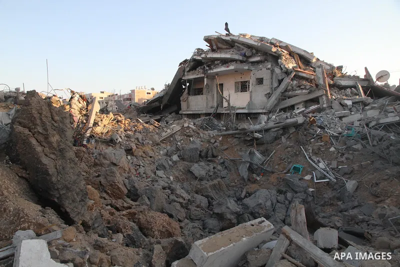 The ruins of destroyed houses are seen in the Shejaia neighbourhood, which witnesses said was heavily hit by Israeli shelling and air strikes during the Israeli offensive, in the east of Gaza City August 5, 2014. Israel...