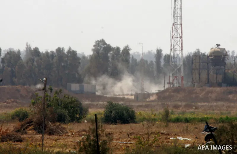 The site of Sofa Israeli military, is seen in the east of Rafah in the southern Gaza Strip August 6, 2014. Israel pulled its last soldiers out of the Gaza Strip on 05 August after four weeks of fighting, as a temporary t...