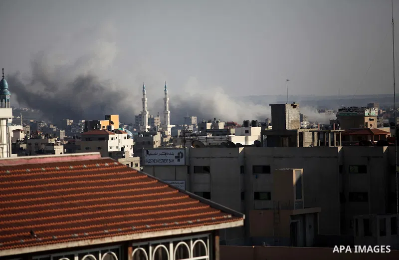 Smoke rises over Gaza City after an Israeli airstrike on Friday, August 08, 2014. Israel launched air strikes across the Gaza Strip on Friday in response to Palestinian rockets fired after Egyptian-mediated talks failed...
