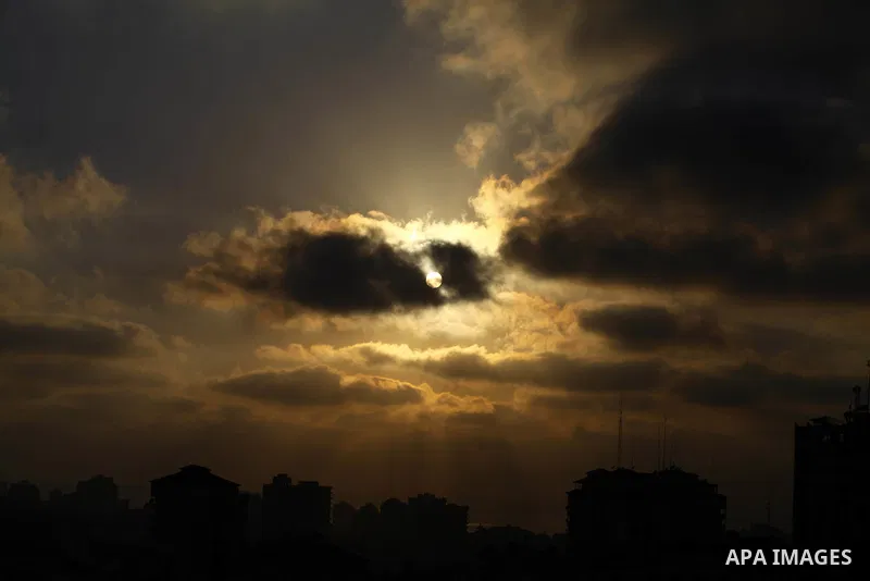 The sun sets over the Gaza strip, Monday, Aug. 25, 2014. Photo by Mohammed Othman