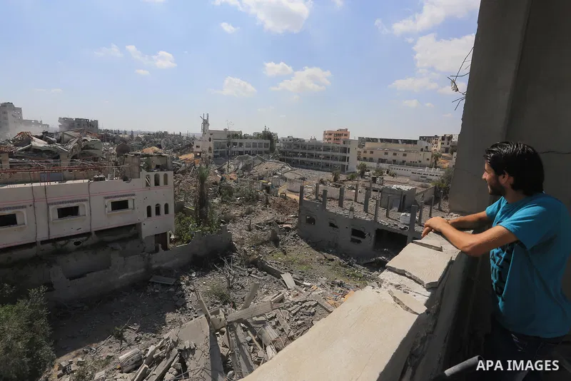 A general view shows houses in the Shejaia neighbourhood that witnesses said were destroyed in an Israeli offensive, after a ceasefire was declared, in the east of Gaza city August 27, 2014. The open-ended ceasefire in t...