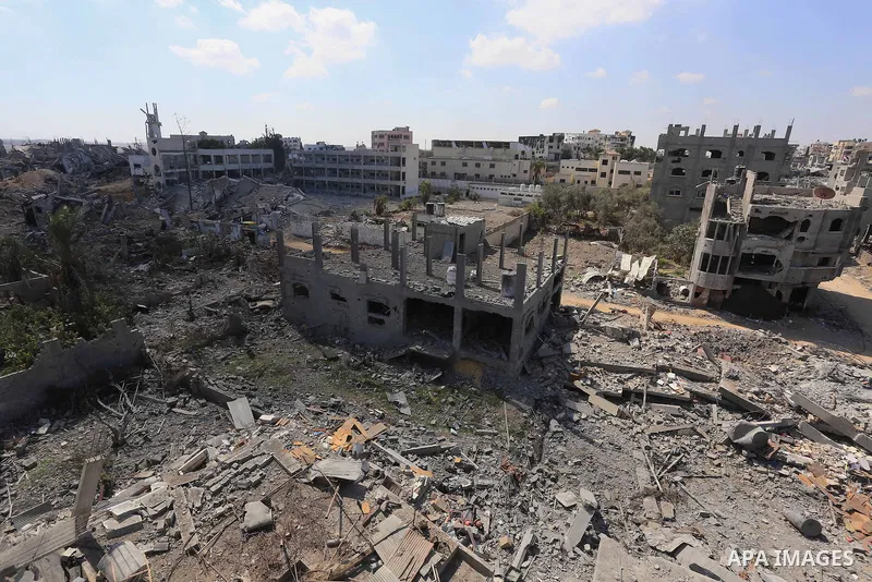 A general view shows houses in the Shejaia neighbourhood that witnesses said were destroyed in an Israeli offensive, after a ceasefire was declared, in the east of Gaza city August 27, 2014. The open-ended ceasefire in t...