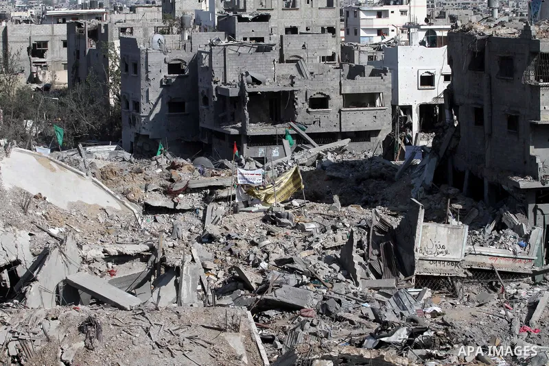 A general view shows houses in the Shejaia neighbourhood that witnesses said were destroyed in an Israeli offensive, after a ceasefire was declared, in the east of Gaza city August 27, 2014. The open-ended ceasefire in t...