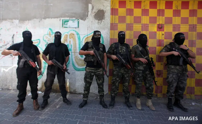 Palestinian Militants from al-Nasser Salah el dein brigades attend a press conference in Gaza city on August 28, 2014. An open-ended ceasefire in the Gaza war held on Wednesday as Prime Minister Benjamin Netanyahu faced...
