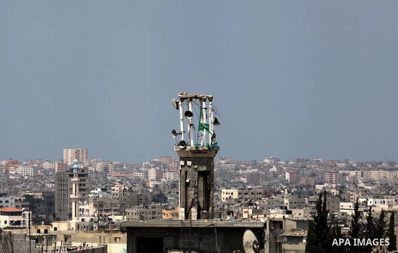 A general shows the buildings which destroyed during fighting between Hamas militants and Israel in the Al-Shaaf neighbourhood, in Gaza City, on August 31, 2014. An indefinite ceasefire to end seven weeks of fighting bet...