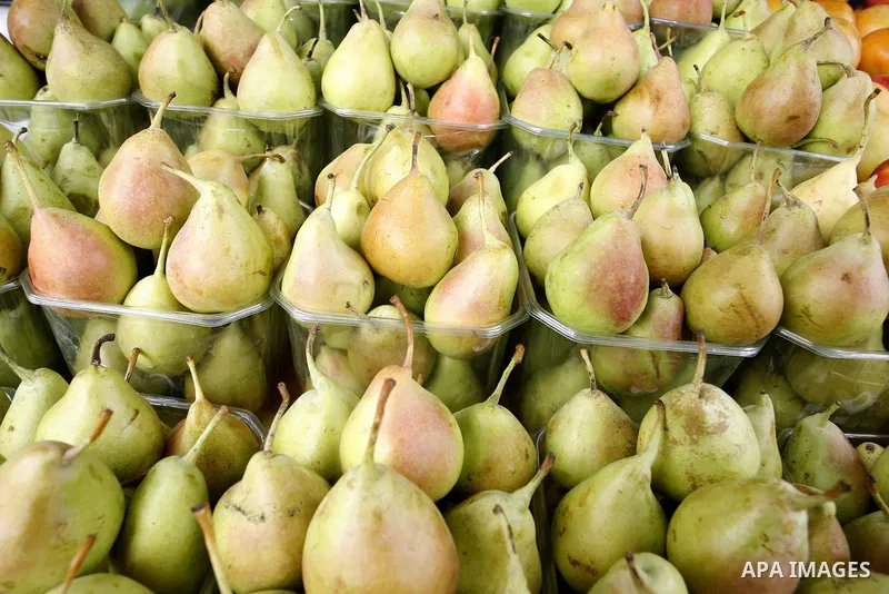 Pears are seen at a shop in Rafah in the southern Gaza Strip, o n Sep. 01, 2014. Calm returned to the coastal enclave in a August 26 ceasefire, and Gazans were gradually starting to rebuild their lives after a bloody and...