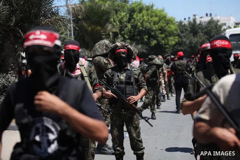 Palestinian militants from the Popular Front for the Liberation of Palestinian (PFLP) take part in a military show in Gaza City September 2, 2014. An open-ended ceasefire between Israel and Hamas-led Gaza militants, medi...