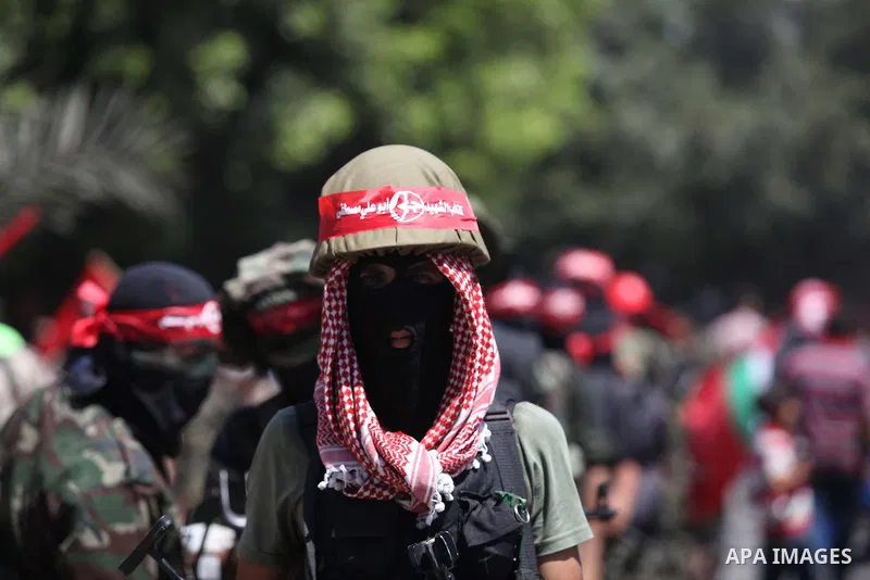 Palestinian militants from the Popular Front for the Liberation of Palestinian (PFLP) take part in a military show in Gaza City September 2, 2014. An open-ended ceasefire between Israel and Hamas-led Gaza militants, medi...