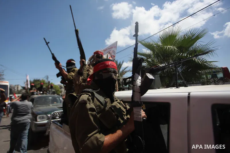Palestinian militants from the Popular Front for the Liberation of Palestinian (PFLP) take part in a military show in Gaza City September 2, 2014. An open-ended ceasefire between Israel and Hamas-led Gaza militants, medi...
