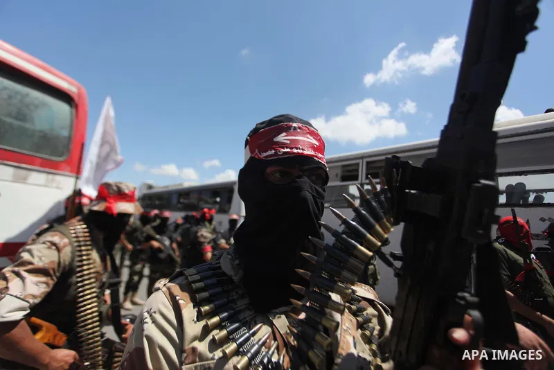 Palestinian militants from the Popular Front for the Liberation of Palestinian (PFLP) take part in a military show in Gaza City September 2, 2014. An open-ended ceasefire between Israel and Hamas-led Gaza militants, medi...