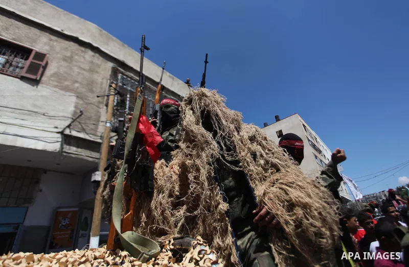 Palestinian militants from the Popular Front for the Liberation of Palestinian (PFLP) take part in a military show in Gaza City September 2, 2014. An open-ended ceasefire between Israel and Hamas-led Gaza militants, medi...