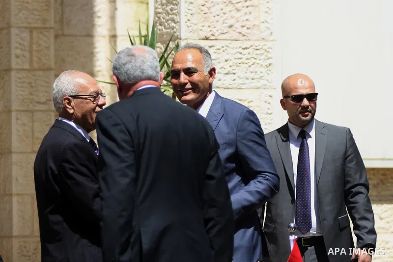 Morocco Minister of Foreign, Salah-Eddine Mezouar arrives to Ramallah before a meeting with Palestinian President, Mahmoud Abbas (Abu Mazen), in the West Bank city of Ramallah on September 4, 2014. Photo by Shadi Hatem