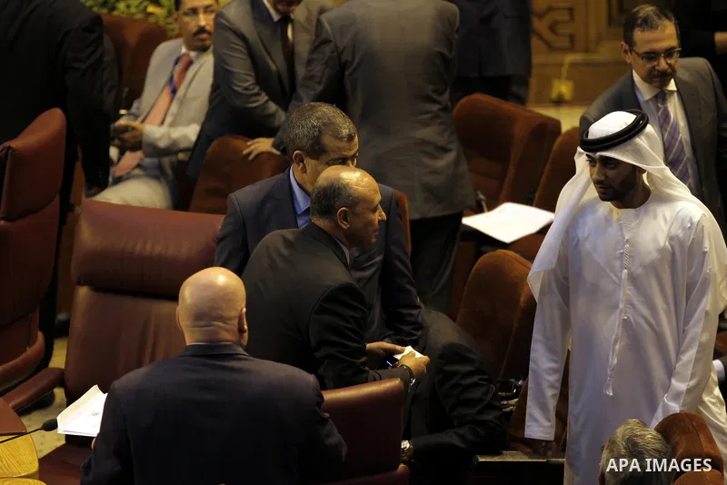 Foreign ministers of the Arab League take part in an emergency meeting at the league's headquarters in Cairo September 7, 2014. According to media sources among other topic the ministers will be discussing are the ongoin...