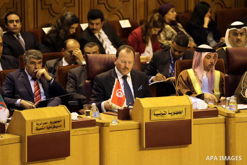 Foreign ministers of the Arab League take part in an emergency meeting at the league's headquarters in Cairo September 7, 2014. According to media sources among other topic the ministers will be discussing are the ongoin...