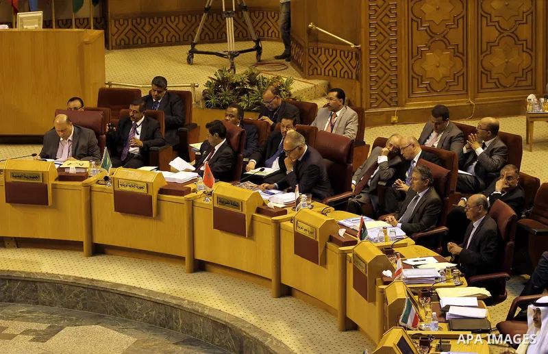 Foreign ministers of the Arab League take part in an emergency meeting at the league's headquarters in Cairo September 7, 2014. According to media sources among other topic the ministers will be discussing are the ongoin...
