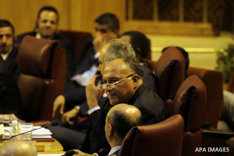 Egyptian Foreign Minister Sameh Shoukri attends the 142nd Arab League Foreign Ministers' meeting at the League's headquarters in Cairo, Egypt, 07 September 2014. According to media sources among other topic the ministers...