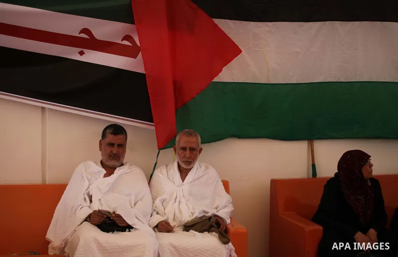 Palestinian Muslim pilgrims arrive at the King Abdulaziz international airport as they prepare to go for their pilgrimage to Mecca, on Sept. 23, 2014. Hundreds of Palestinian pilgrims are leaving Gaza strip through the R...