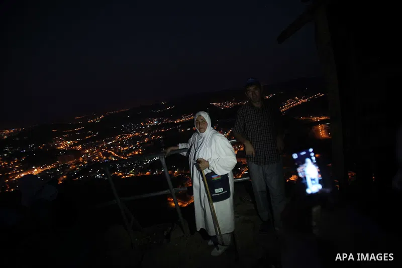 Muslim pilgrims pray at Mount Al-Noor during the annual haj pilgrimage in Mecca, on September 29, 2014, Mount Al-Noor houses Ghar-E-Hira or Hira cave, where Prophet Mohammad is said to have spent a great deal of time in...
