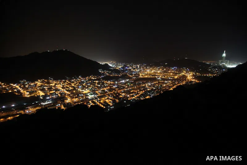 Muslim pilgrims pray at Mount Al-Noor during the annual haj pilgrimage in Mecca, on September 29, 2014, Mount Al-Noor houses Ghar-E-Hira or Hira cave, where Prophet Mohammad is said to have spent a great deal of time in...