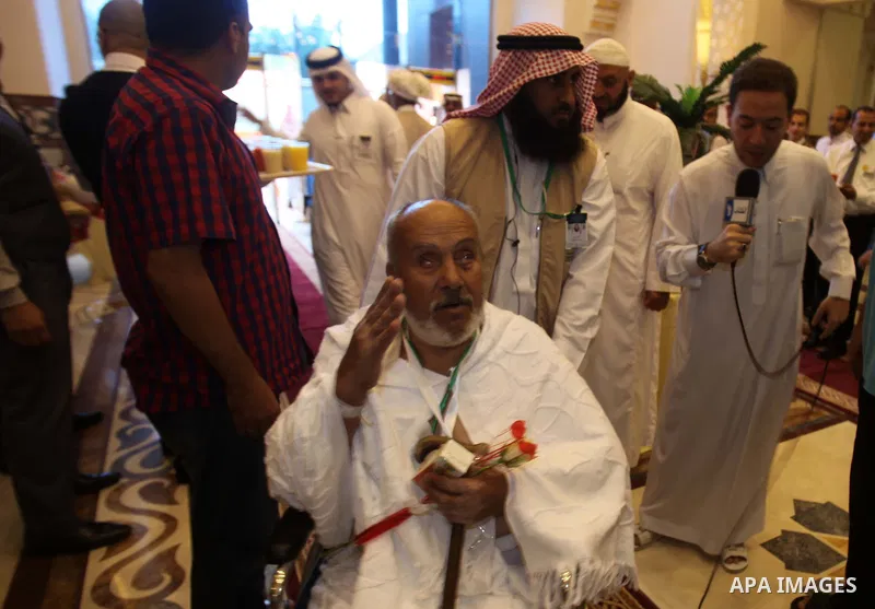 Relatives of Palestinian martyrs who honors by the King of Saudi Arabia Abdullah bin Abdulaziz arrive to the Mecca to attend the Muslim's Hajj pilgrimage on Sep. 29, 2014. According to the Muslims holy book the Koran, th...
