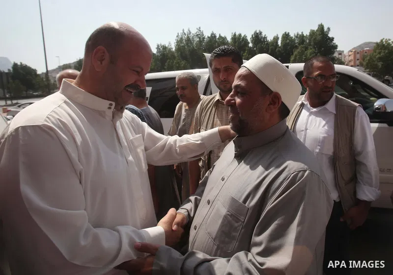 Saudi Arabian of Minister of Awqaf and Religious Affairs, Youssef Dais visits the Muslim pilgrims during the annual Hajj in Mecca, Saudi Arabia, October 2, 2014. pilgrims are converging on Saudi Arabia for the annual haj...