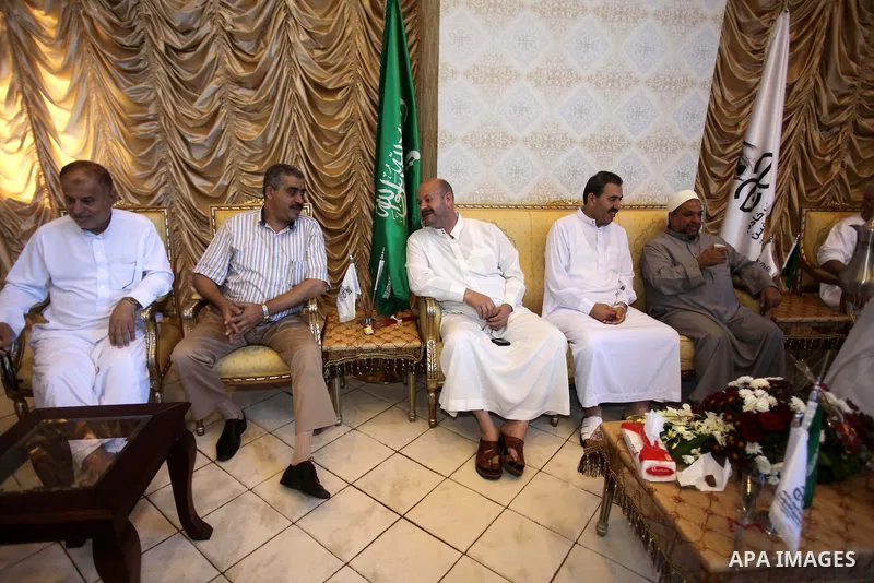 Saudi Arabian of Minister of Awqaf and Religious Affairs, Youssef Dais visits the Muslim pilgrims during the annual Hajj in Mecca, Saudi Arabia, October 2, 2014. pilgrims are converging on Saudi Arabia for the annual haj...