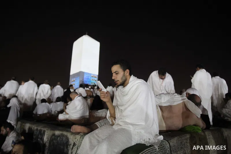 Muslim pilgrims pray on Mount Arafat, near Mecca, as they take part in one of the Hajj rituals on October 3, 2014. The pilgrims perform a series of rituals during the annual Hajj. They circumambulate the kaaba seven time...